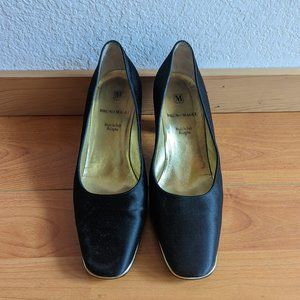 Bruno Magli Black Satin Heels
